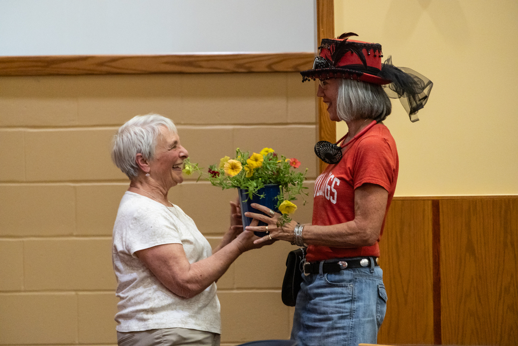Recognizing retiring staff member.