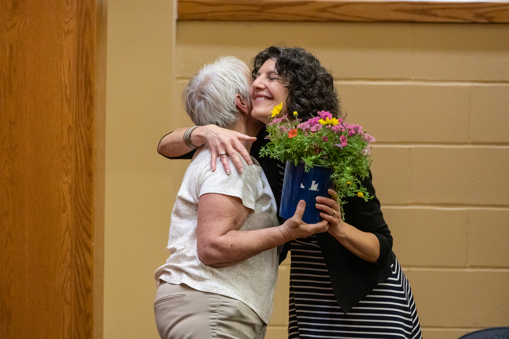 Recognizing retiring staff member.