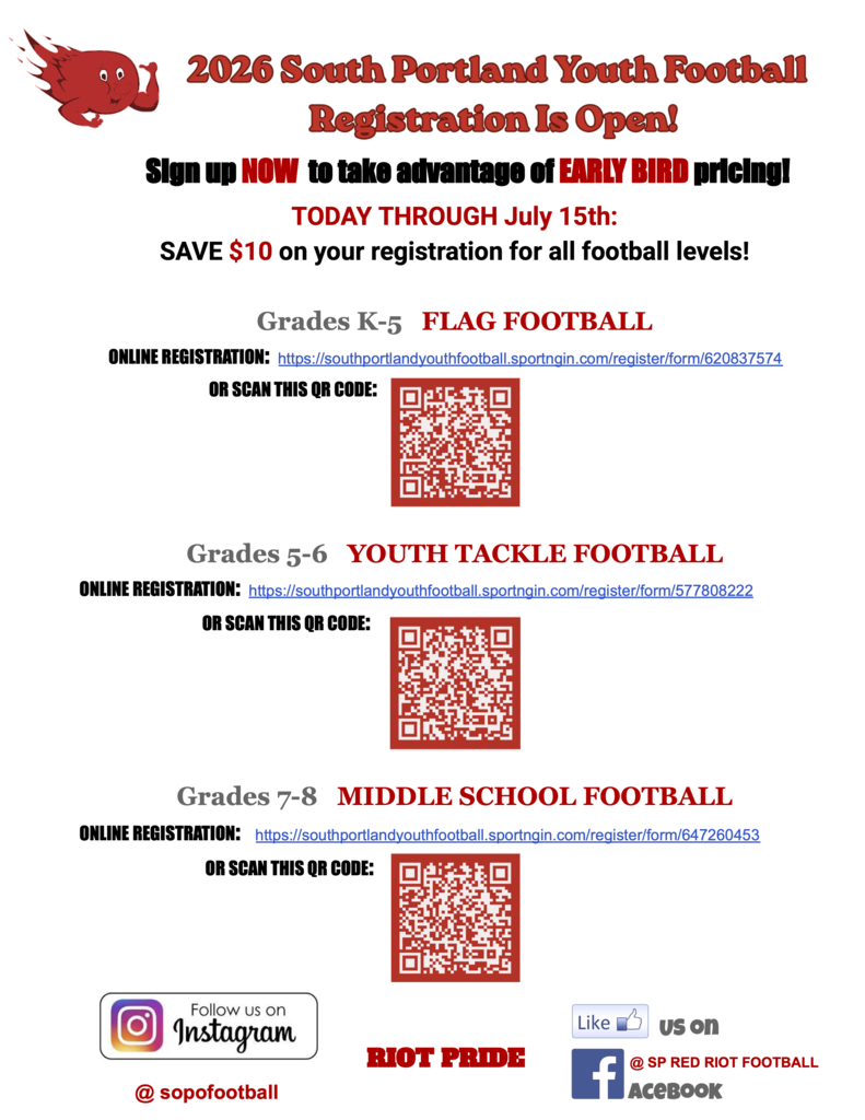 SP Youth Tackle & Flag Football Registration 2026