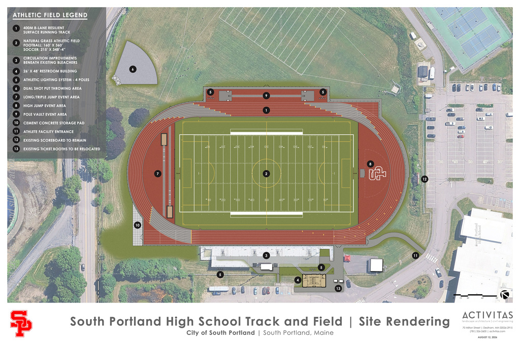 South Portland High School Athletic Complex Rendering from Activitas