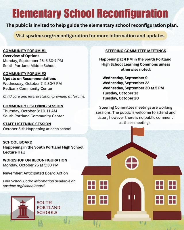 Elementary Reconfiguration  engagement opportunities. Visit spsdme.org/reconfiguration for more information and updates.