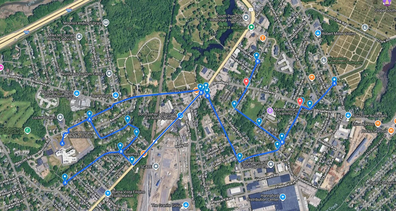 A map of the Thornton-Cash Corner Byway. (Courtesy of the city of South Portland)