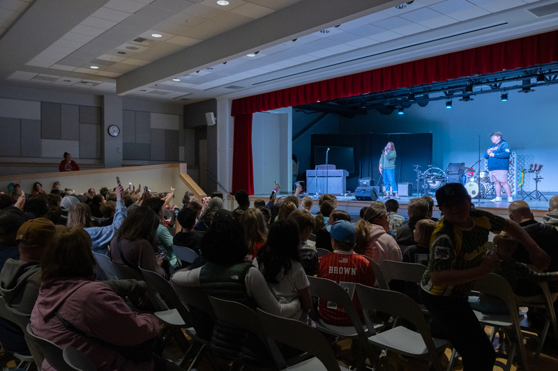 SPMS Talent Show & Fundraiser - staff members singing on stage