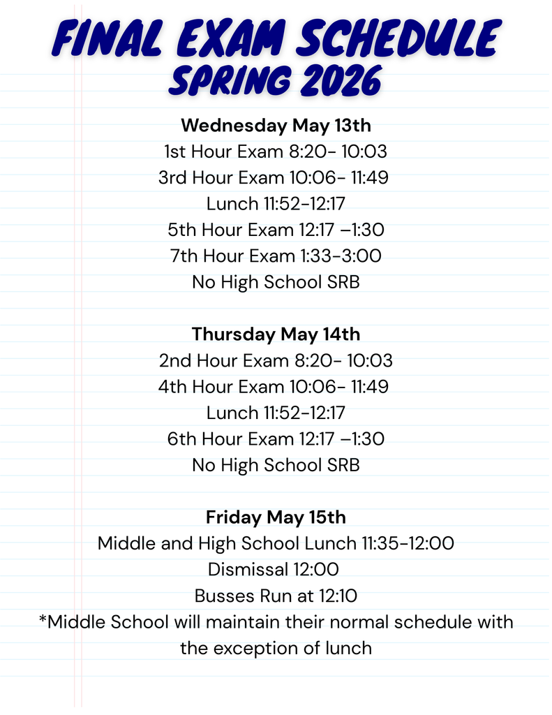 exam schedule