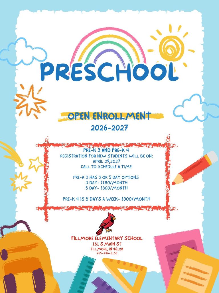 Preschool Open Enrollment @Fillmore Elementary School