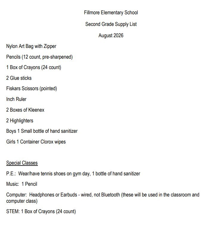 Supply Lists