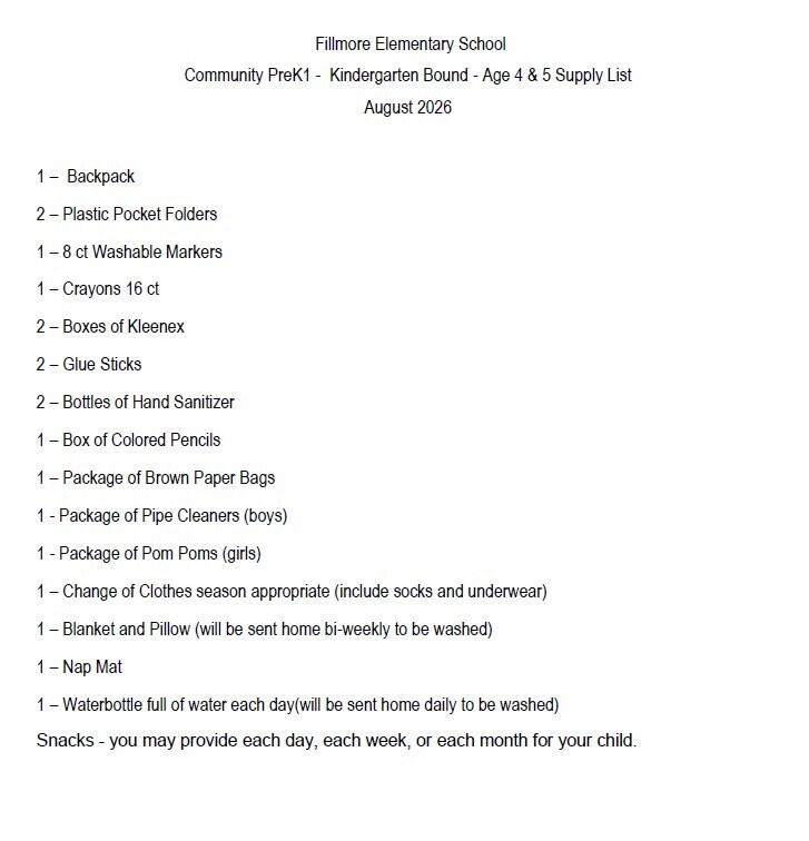 Supply Lists