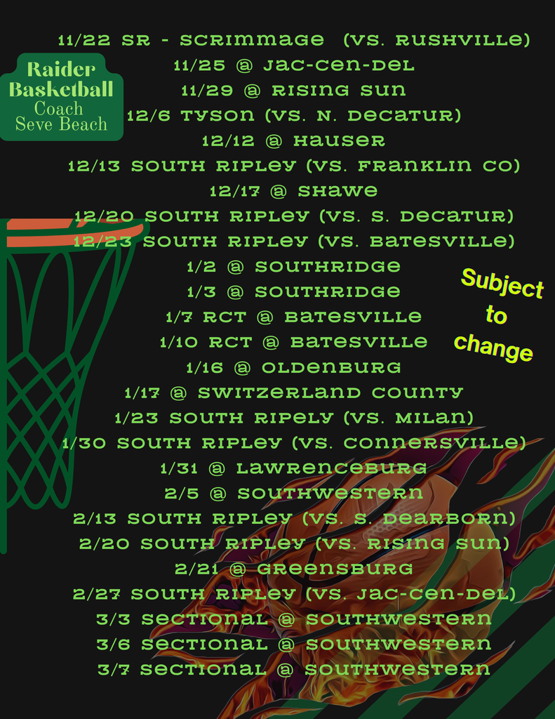 Varsity Boys Basketball 2025 - 2026