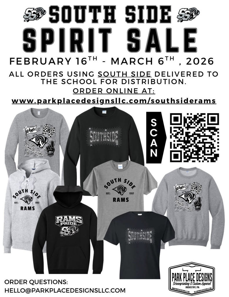 South Side Middle School Yearbook Spirit Sale Fundraiser flyer.