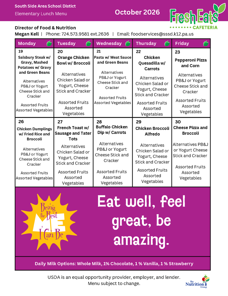 October menu