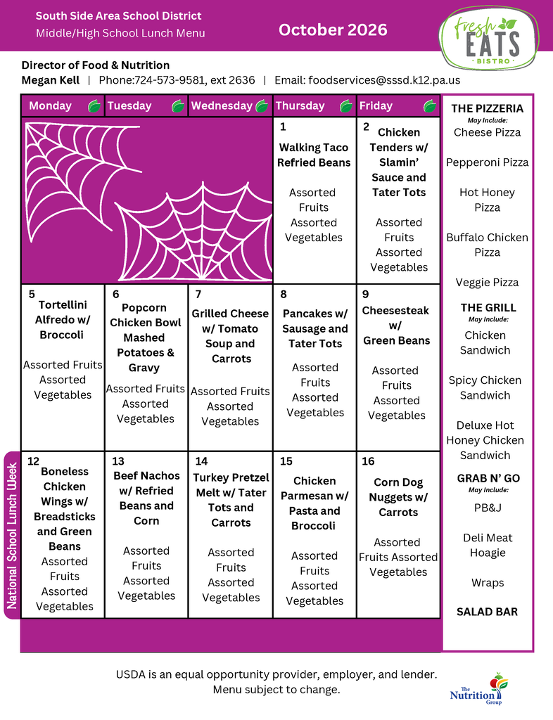 October menu
