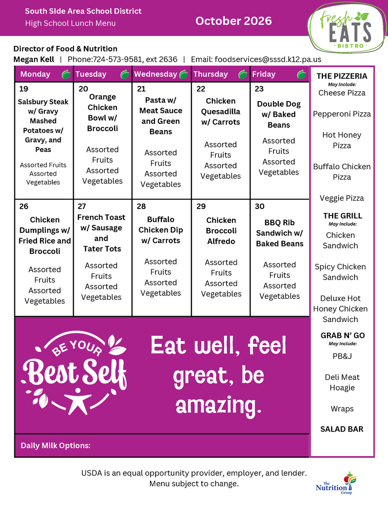 October menu