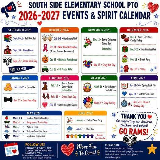PTO Events and Spirit Calendar