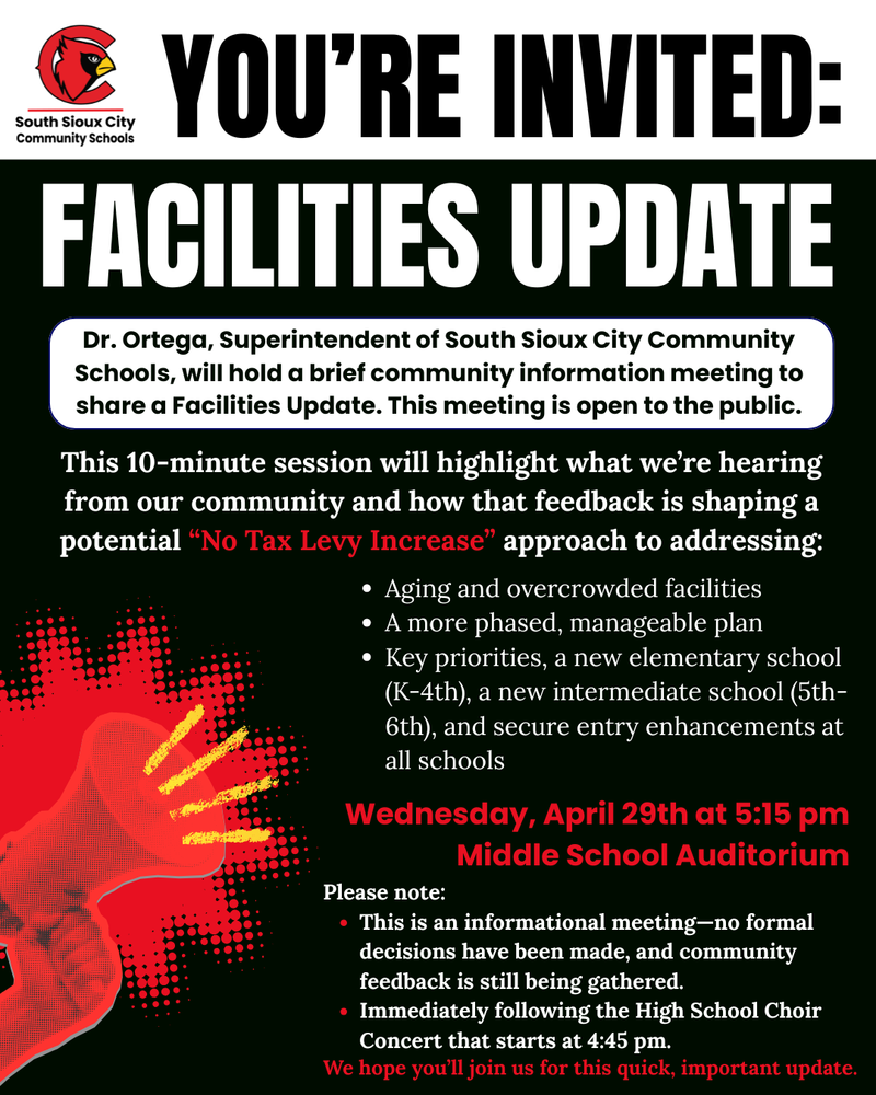 Join us for a Facilities Update community meeting with Dr. Ortega.