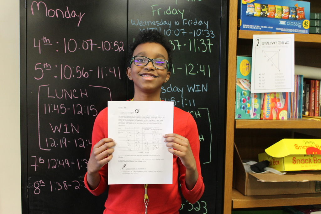 The algebra and geometry students celebrated Pi Day by learning how Pi was discovered. They were given several circles to choose from and had to measure the circumference and the diameter. They had to figure out how to measure these with very little guidance. The geometry students did the same activity last year. This year they were able to use their geometry skills with their compass and straightedge to get more accurate measurements.