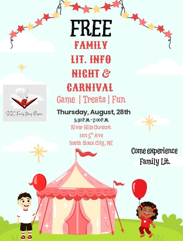 Family Literacy Event Aug. 28 5:30 PM at River Hills Church