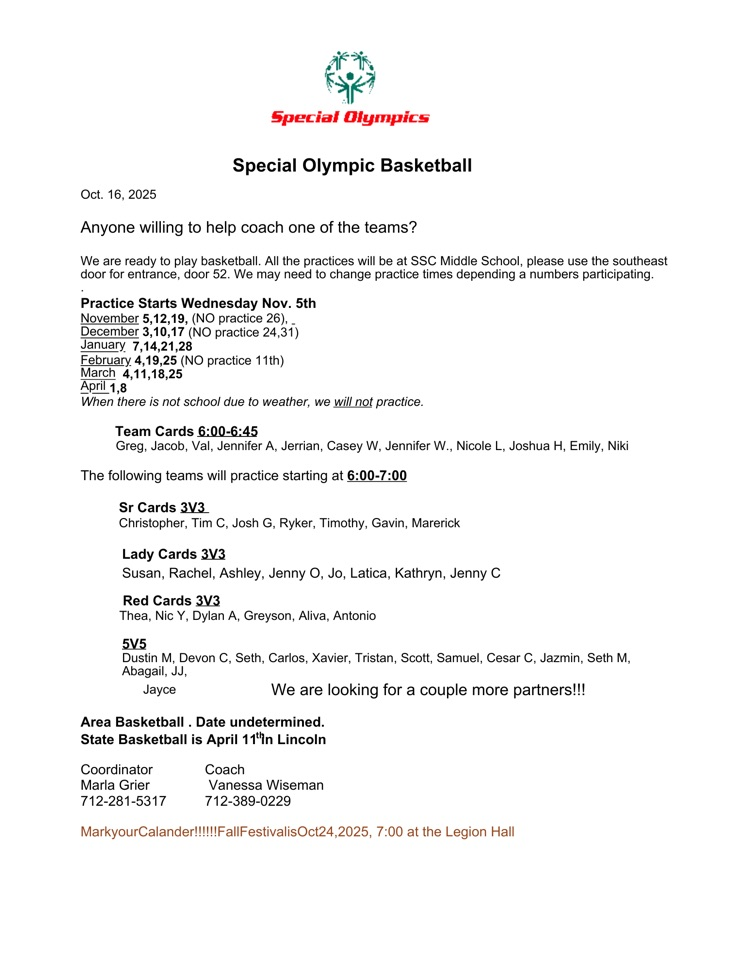 Special Olympics Basketball 