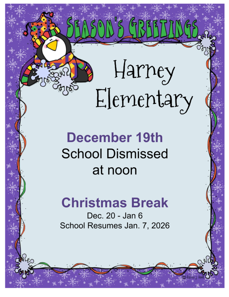 School dismissed at noon on Dec. 19. Christmas break Dec. 20 - Jan 6. School resumes on January 7