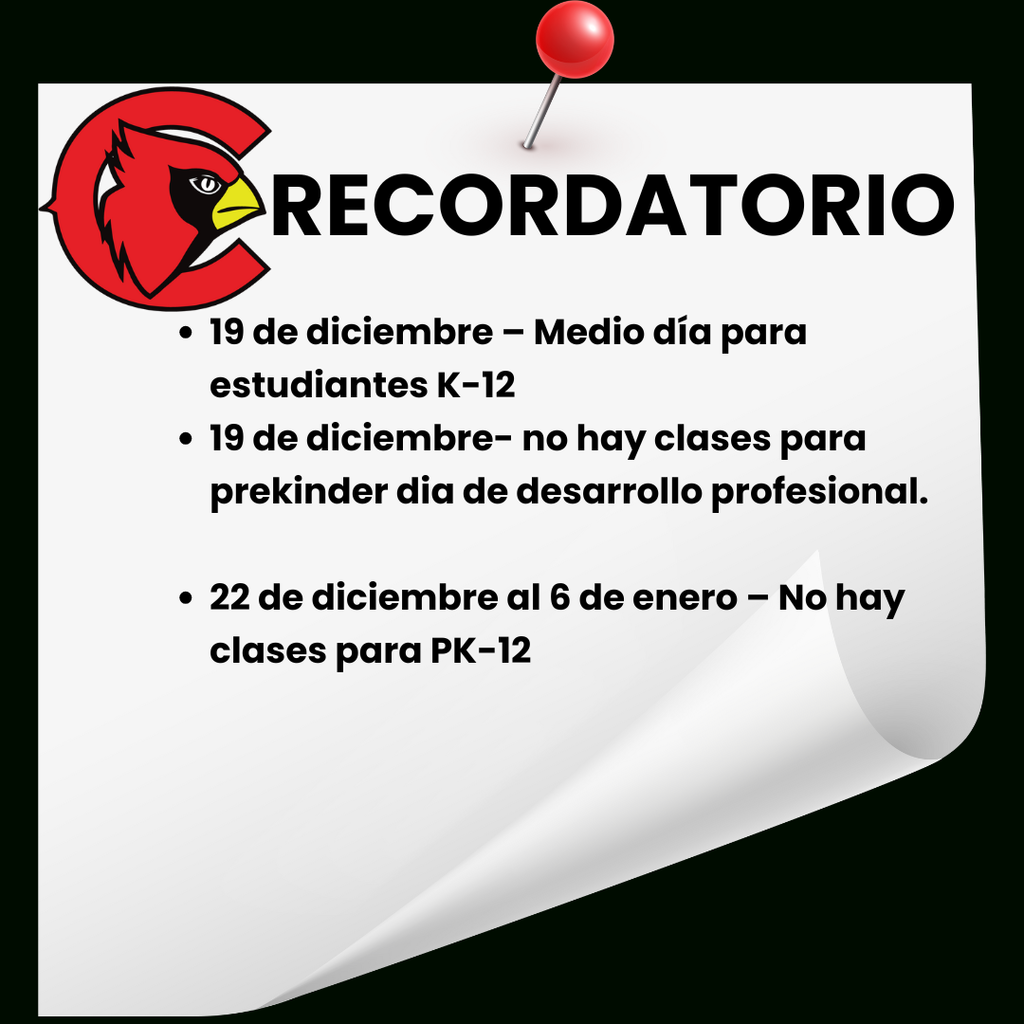 winter break reminder