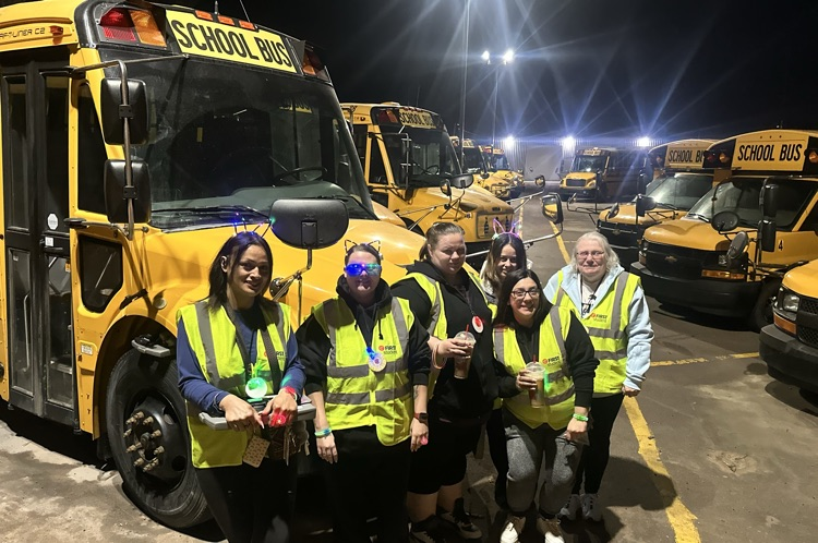 bus drivers participating in kindness week theme days