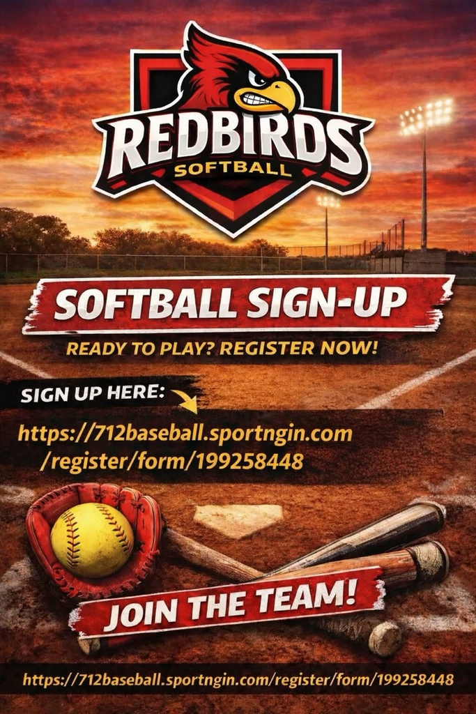 Redbirds softball team registration flyer