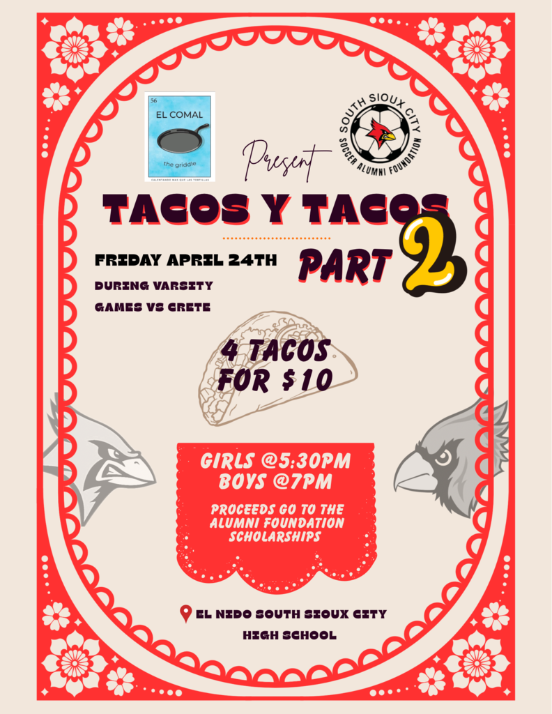 tacos y tacos event flyer on friday april 24 taco sale during girls jv game