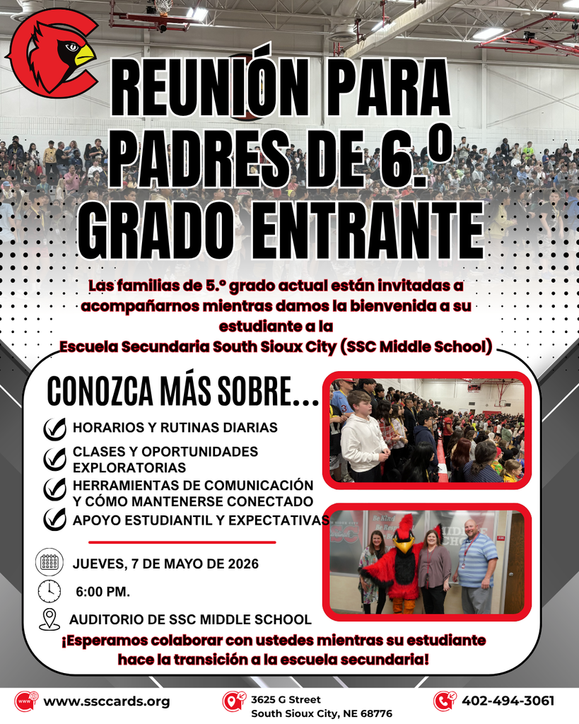 6th grade parent meeting flyer Spanish