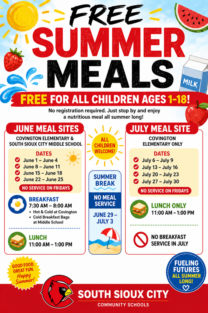 free summer meals for kids flyer
