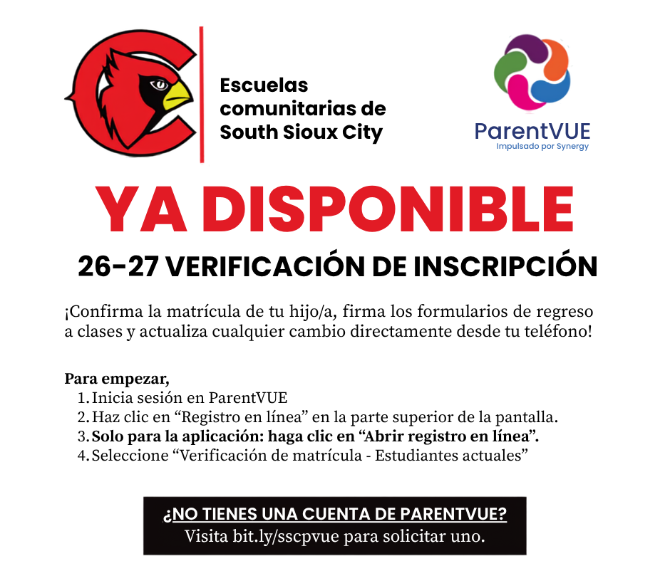 enrollment verification spanish graphic