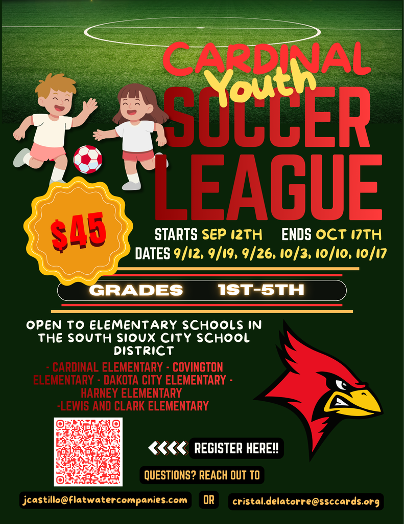 Cardinal youth soccer legue flyer english