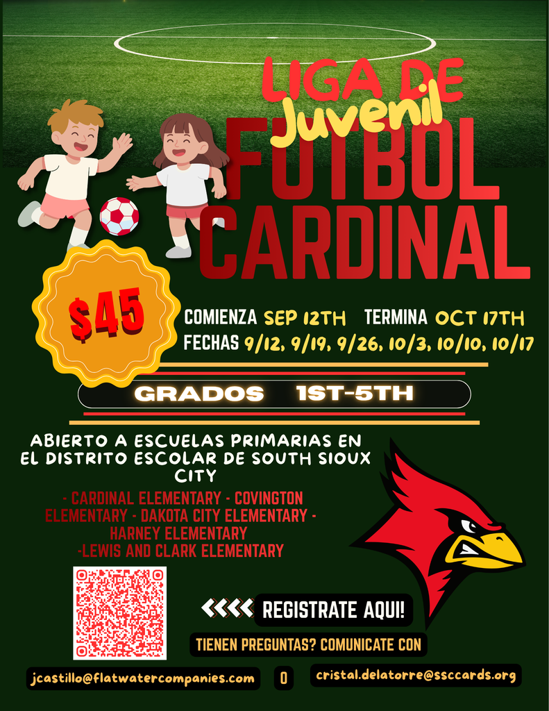 Cardinal youth soccer legue flyer eng