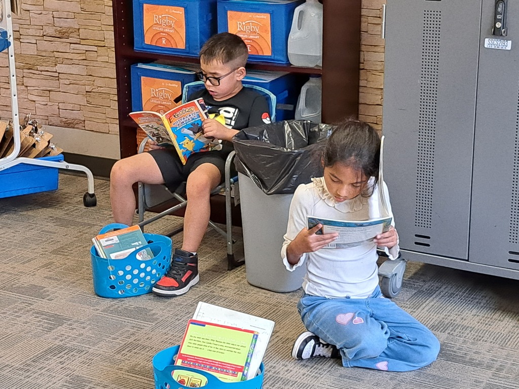 students reading books