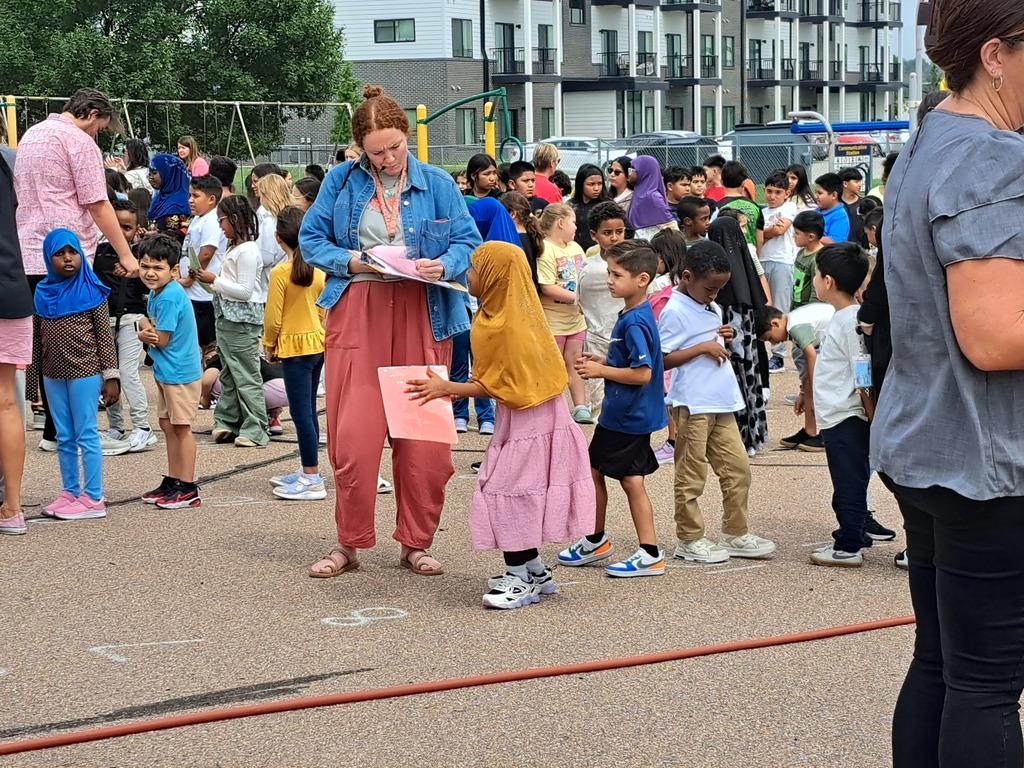 students standing outside