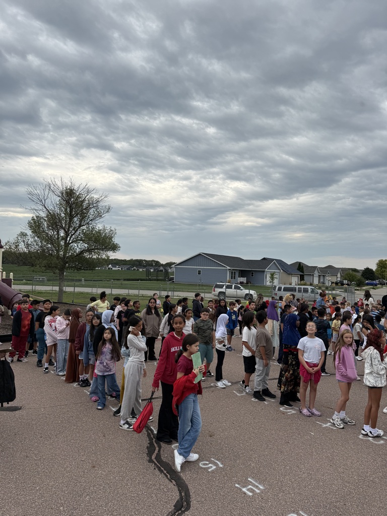 students standing outside