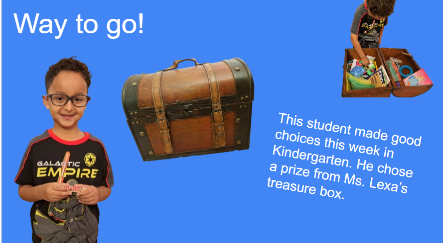 student choosing prize for good behaviors