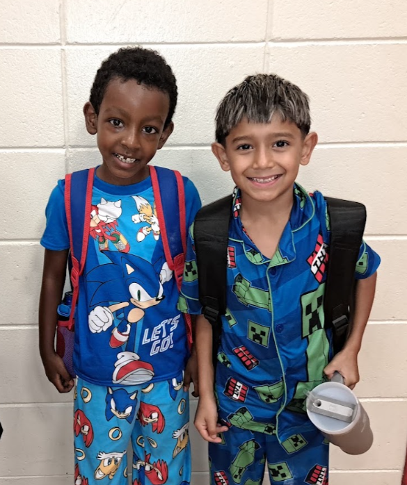 students wearing pajamas