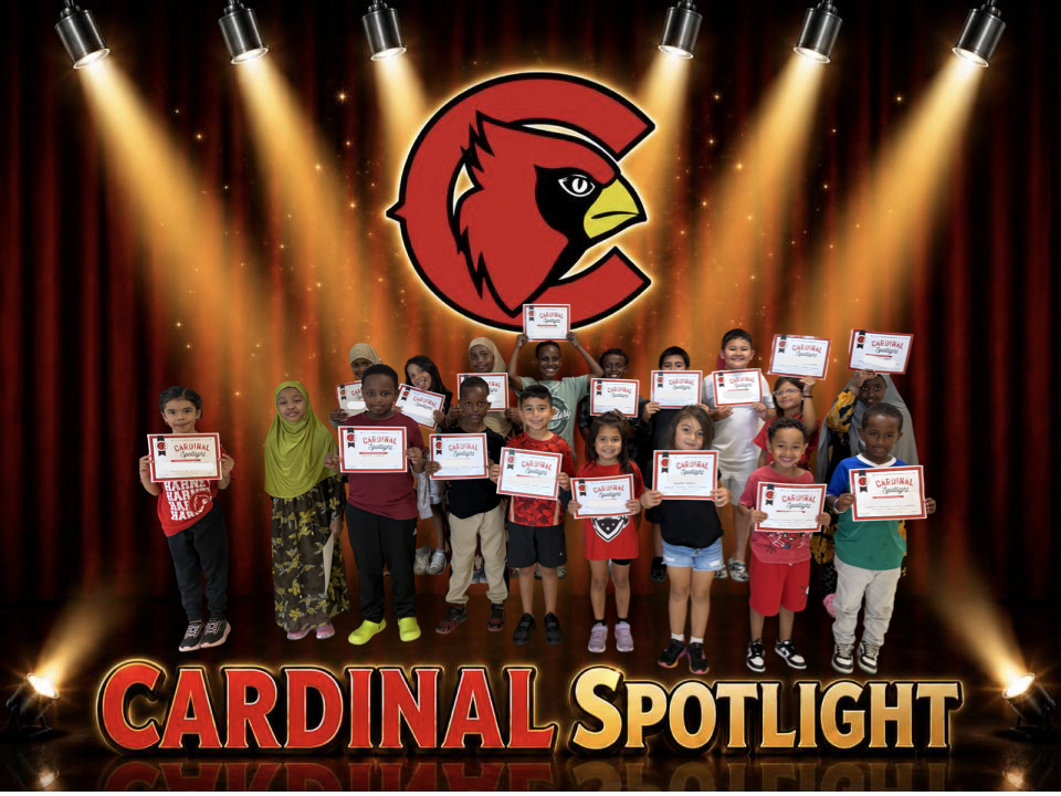 students with Cardinal Spotlight certificate