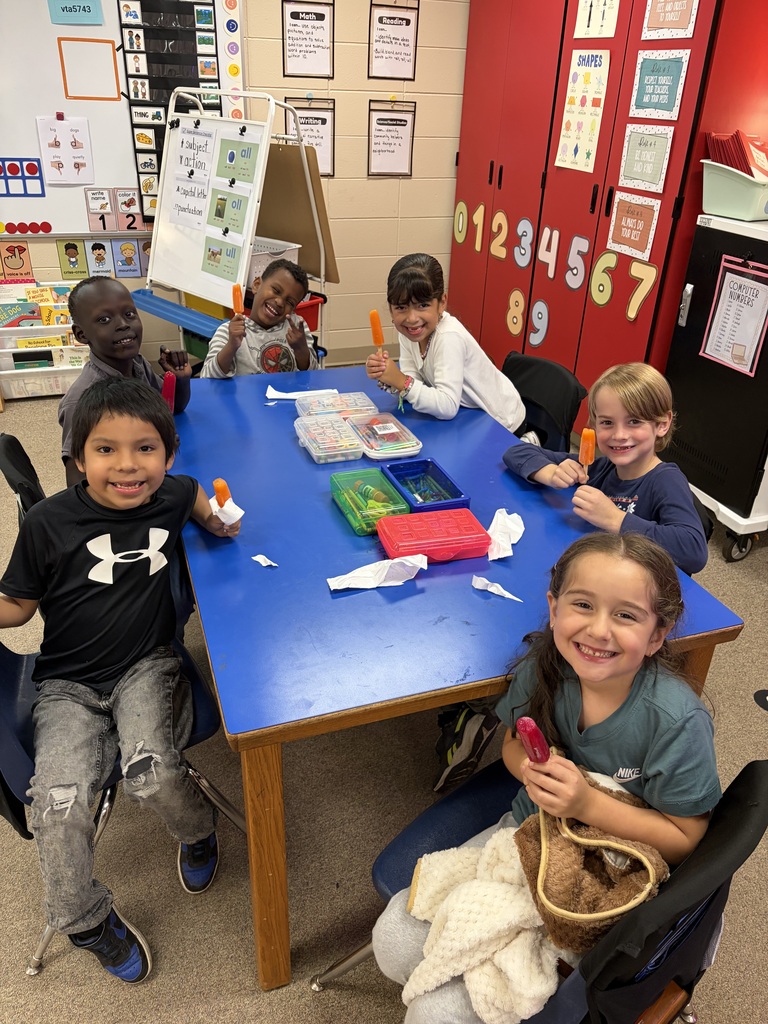 students enjoying popsicles
