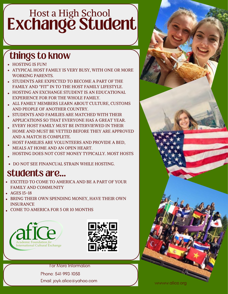 Exchange Student Flyer