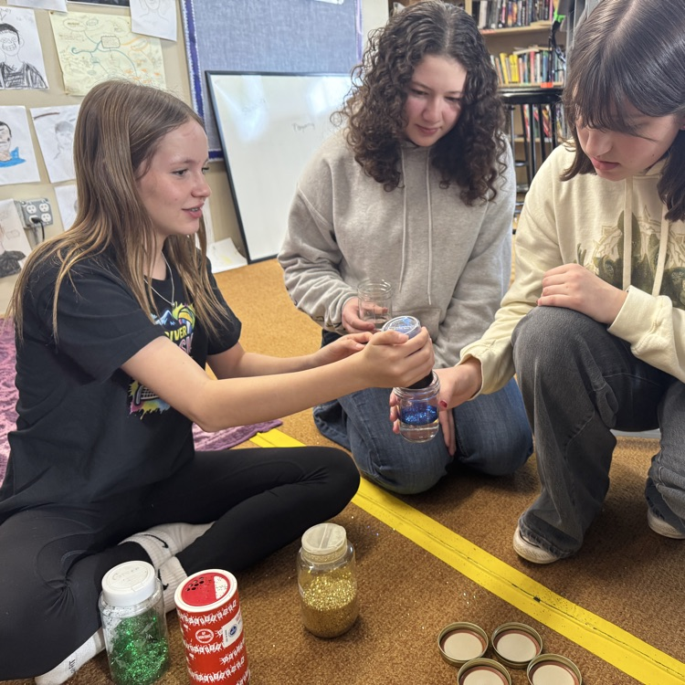 students making holiday crafts