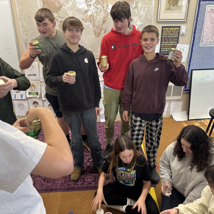 students making holiday crafts