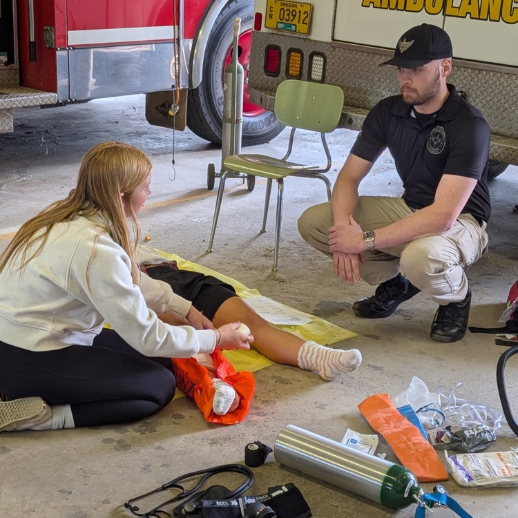 The EMR class had their final practical exams today! They had to run through a total of 8 scenarios that they might encounter while going out on a 911 call.
