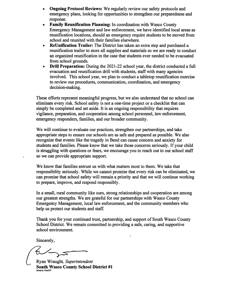 Community Letter 10/16/26