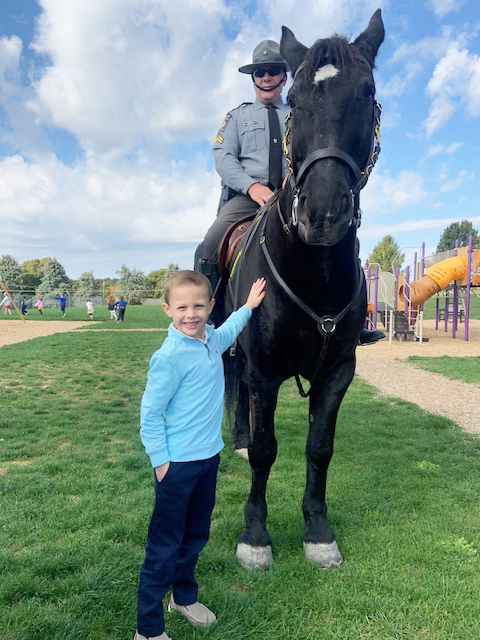 Student with Mounted Police