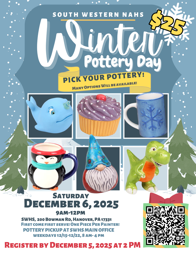SWHS NAHS - Winter Pottery Day December 6, 2025