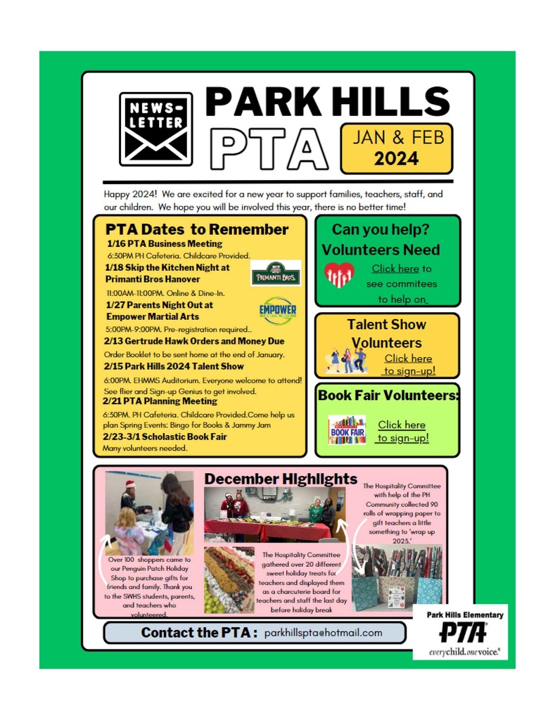 Park Hills PTA Dates