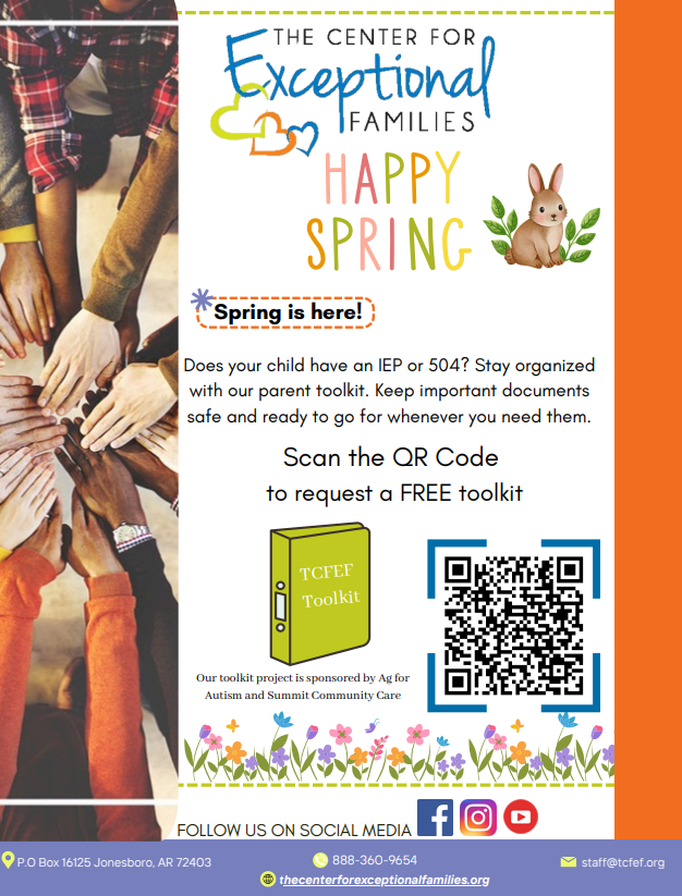 Center fo rexceptional families  IEP/504 tool kit promo flyer