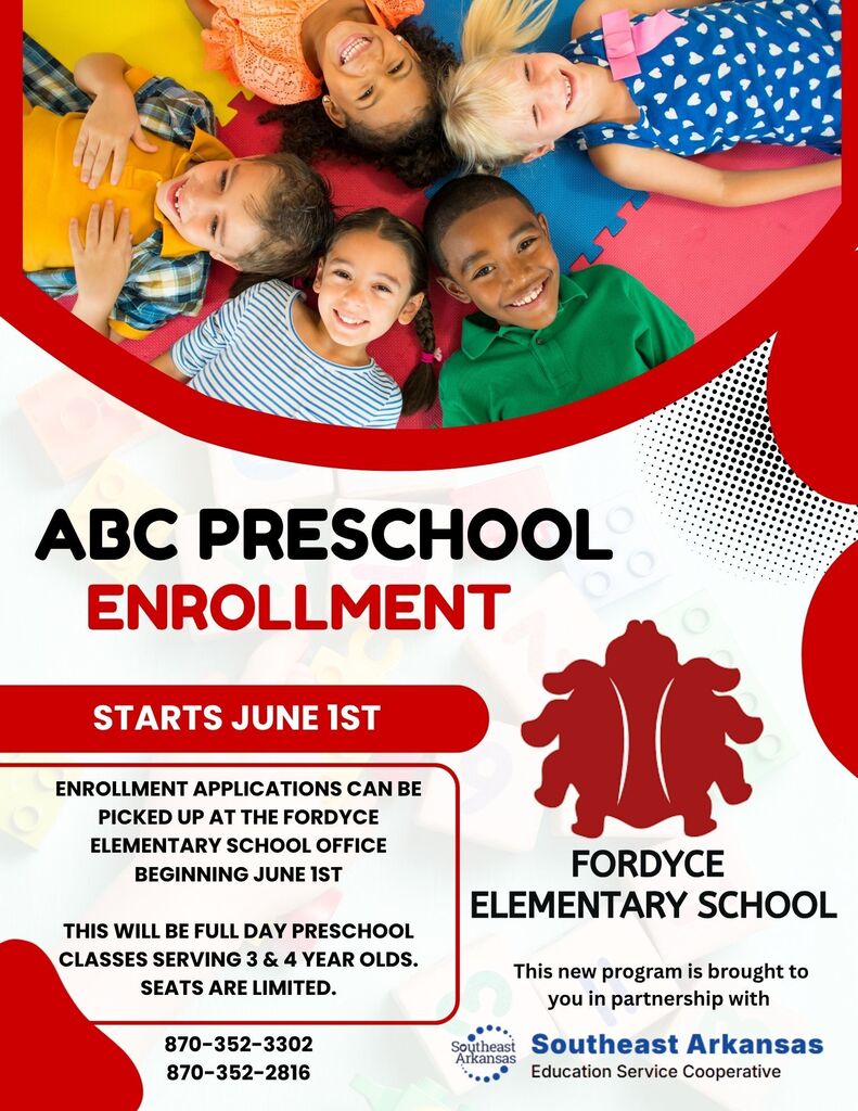 Fordyce preschool enrollment poster
