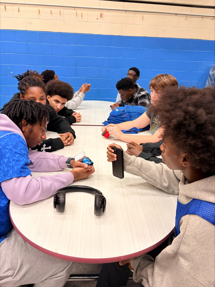 11th grade students Makhel Turner & Brandon Cadely spoke to 8th grade students from Delcroft Elementary School about having a sucessful transition to Academy Park High School.