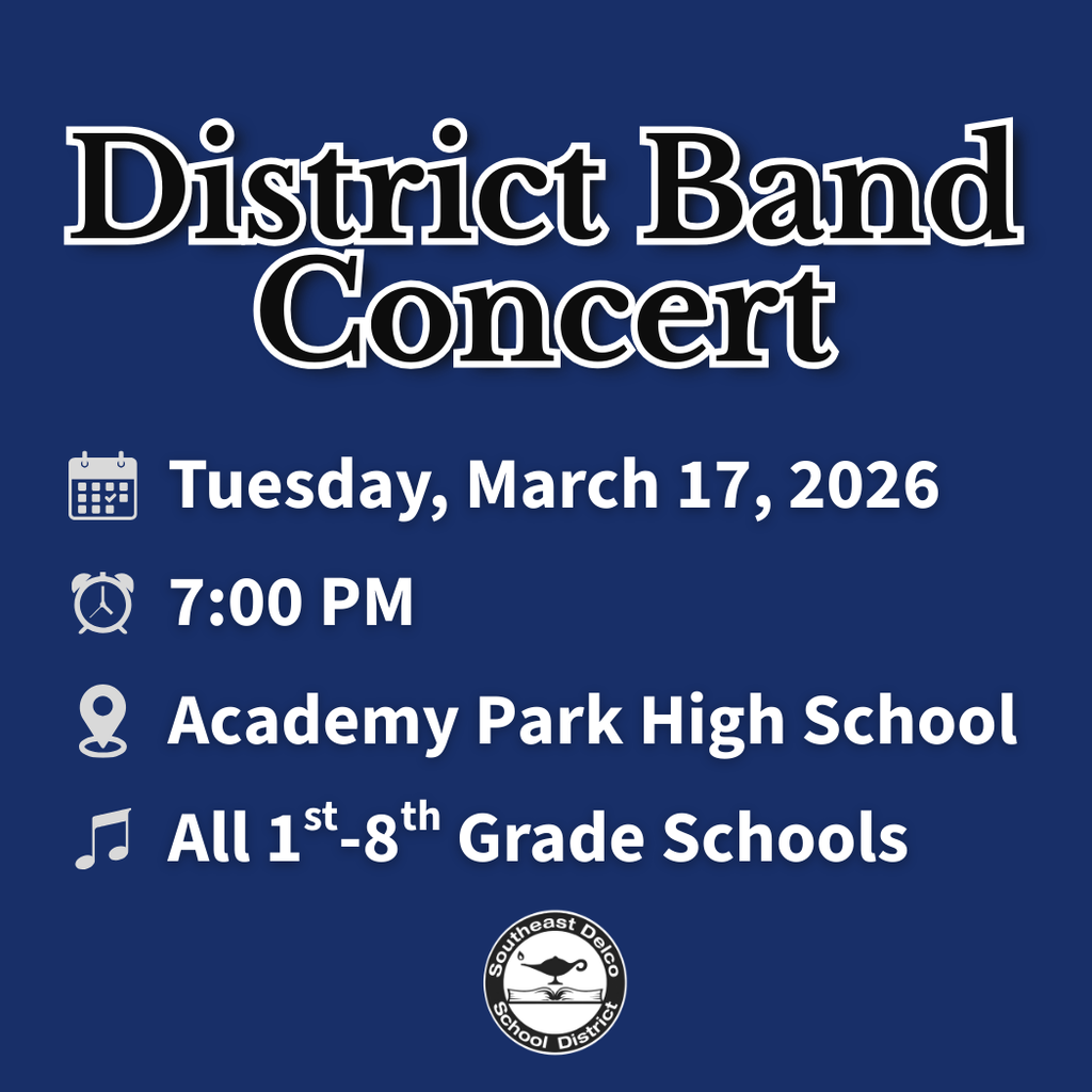 Students performing in a district band concert at Academy Park High School on March 17, 2026, featuring musicians from 1st to 8th grade schools.